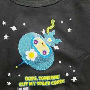 Vintage Oopsy Daisy Tshirt, Oopsy Someone Cut My Space Cord, Womens, Black, L